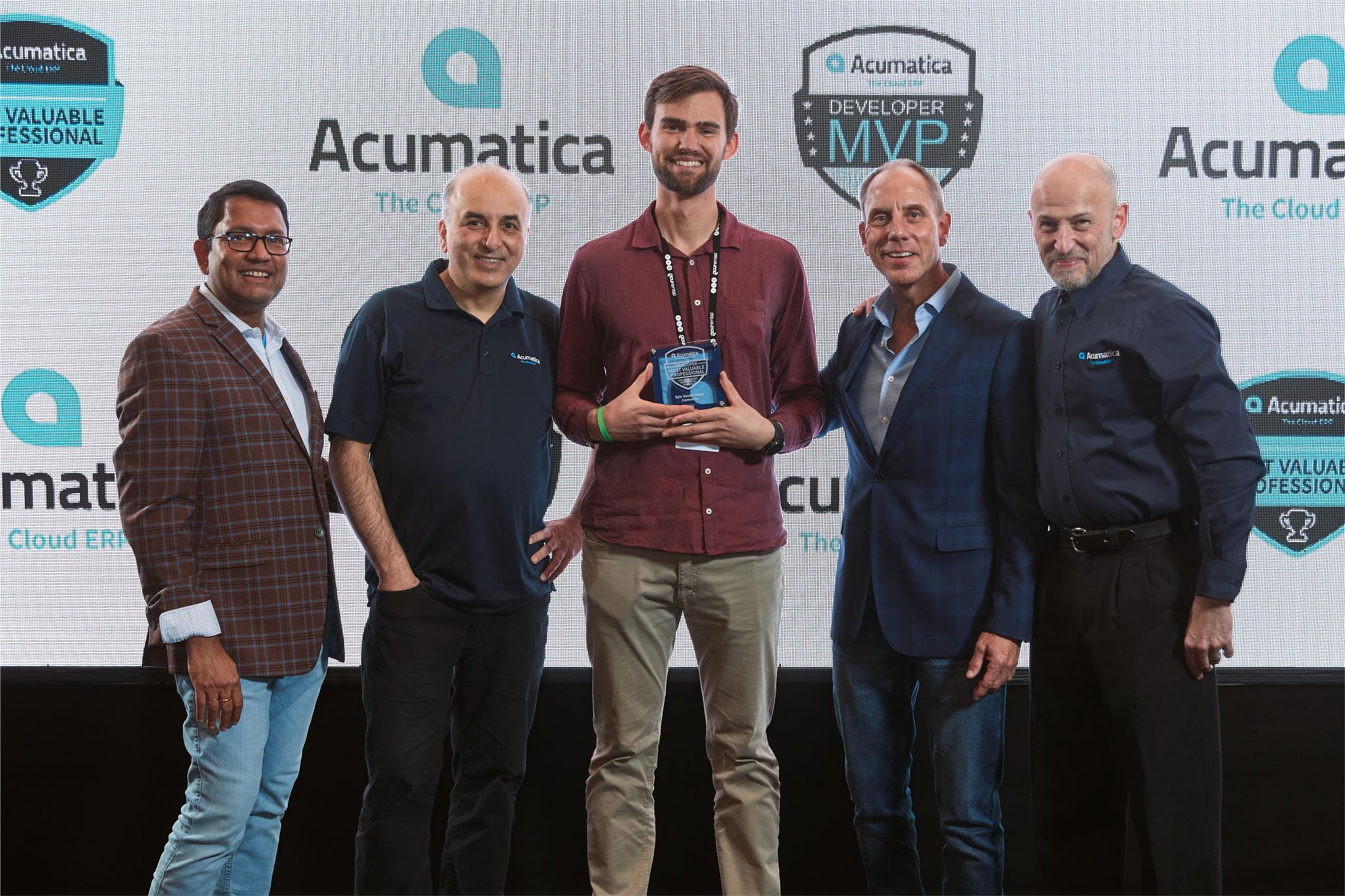Kyle Vanderstoep receiving the Acumatica MVP award